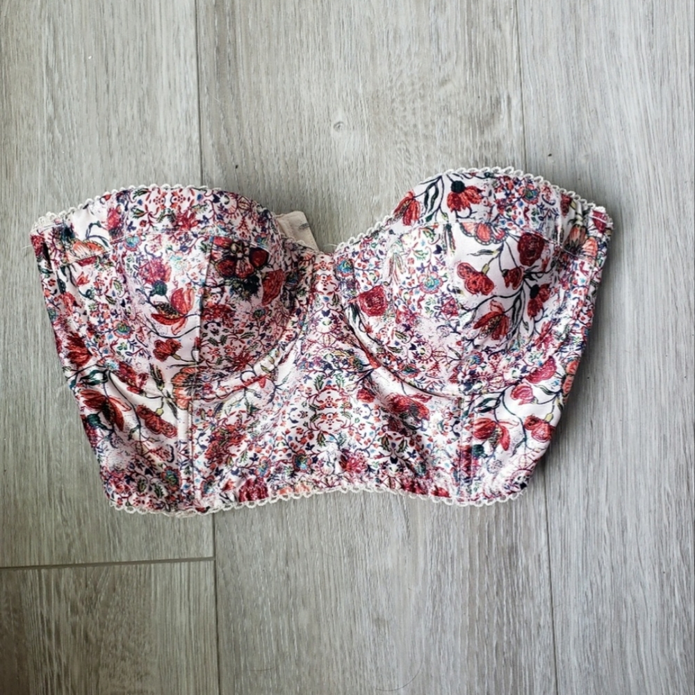 Victoria secret strapless busier floral pattern
